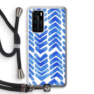 Blauwe pijlen: Huawei P40 Transparant Hoesje met koord