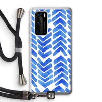 Blauwe pijlen: Huawei P40 Transparant Hoesje met koord