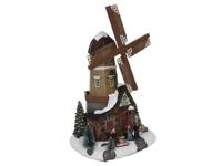 Kerstmolen LED 34 cm m/beweging /muziek 3xAA adapter connection - Hit