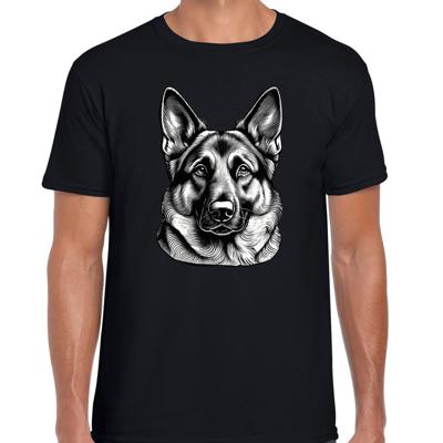 Cadeau/verkleed T-shirt heren - zwart - Herdershond - honden liefhebber