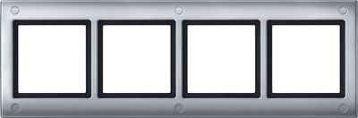 Merten Aquadesign afdekraam 4-voudig aluminium met schroefbevestiging MTN401460