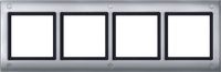 Merten Aquadesign afdekraam 4-voudig aluminium met schroefbevestiging MTN401460
