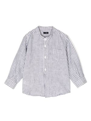 Il Gufo chemise rayée à col officier - Gris