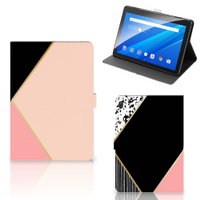 Lenovo Tab E10 Tablet Beschermhoes Zwart Roze Vormen - thumbnail