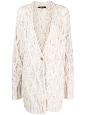 Fabiana Filippi cardigan en maille Aran à coupe mi-longue - Tons neutres