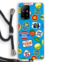 Fruitsticker: Oppo A95 5G Transparant Hoesje met koord Fruitsticker: Oppo A95 5G Transparant Hoesje met koord