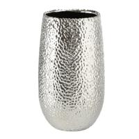 Cilinder vaas / bloemenvaas zilver 31 cm - thumbnail