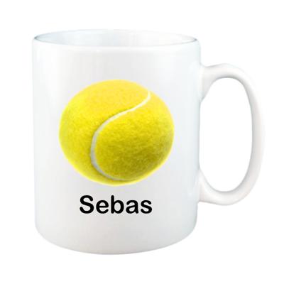 Tennis mok met naam (wit)