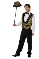 Gilet pailletten goud
