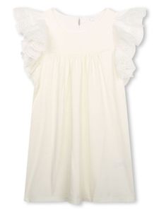 Chloé Kids robe à broderie anglaise - Blanc