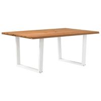 Eettafel met natuurlijke rand 180x120x74 cm massief eikenhout
