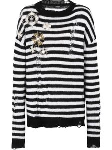 Balmain pull à effet usé - Noir