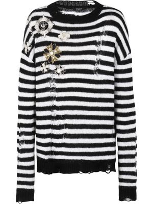 Balmain pull à effet usé - Noir