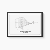 Poster Golden Gate Bridge - San Francisco Zonder Lijst A2 (42 x 60cm)