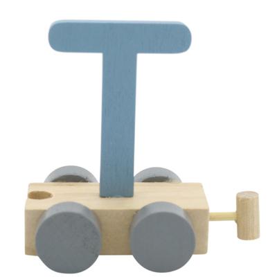 JeP kids houten treinletter T-blauw JeP kids houten treinletter T-blauw