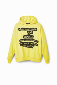 Oversized sweatshirt met luipaardprint - YELLOW - M