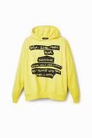 Oversized sweatshirt met luipaardprint - YELLOW - M - thumbnail