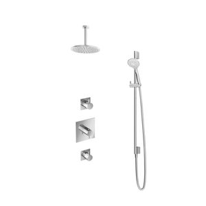 Hotbath Get Together IBS2CR inbouwdouche met 3s handdouche, 15cm plafondbuis en glijstang chroom