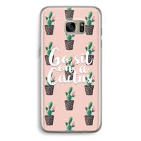 Cactus quote: Samsung Galaxy S7 Edge Transparant Hoesje - thumbnail