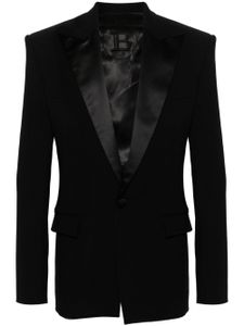 Balmain blazer à revers en satin - Noir