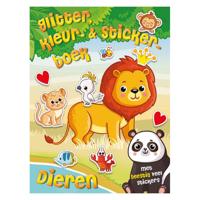 Mondikaarten Glitter-, kleur- en stickerboek - dieren