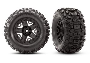 Traxxas - Tires & Wheels Assembled, Glued (2.8") Black wheels, Sledgehammer (TRX-6792)