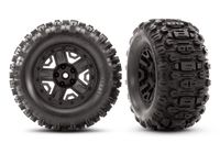 Traxxas - Tires & Wheels Assembled, Glued (2.8") Black wheels, Sledgehammer (TRX-6792) - thumbnail