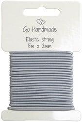 Go Handmade Elastisch Koord 5m x 2mm Grey / Blue