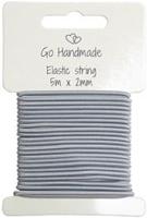 Go Handmade Elastisch Koord 5m x 2mm Grey / Blue