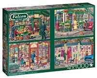 Corner Shops Puzzel 4x 1000 Stukjes