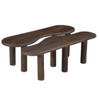 Giga Meubel - Salontafel Ilse Organisch Donkerbruin 120cm Set van 2