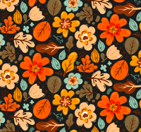 Behang bloemen Elegante oranje bloemen
