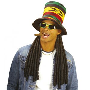 Hoge rasta hoed met dreadlocks