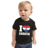 I love Croatia t-shirt Kroatie zwart voor babys - thumbnail