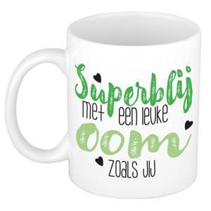 Cadeau koffie/thee mok voor oom - groen - super blij - keramiek - 300 ml