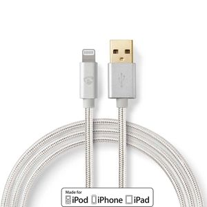 Kabel voor Synchroniseren en Opladen | Verguld 1,0 m | USB A Male naar 8-pens Lightning Male-Kabel | Geschikt voor Apple-Apparaten