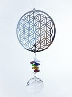 Winderspinner "Flower of Life" met kristalhanger - Spiritualiteit - Spiritueelboek.nl