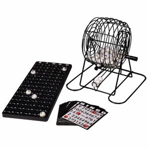 Bingo spel - zwart/wit - nummers 1-75 - molen/bingokaarten