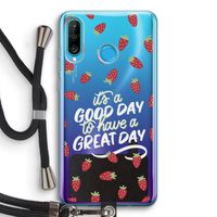 Don't forget to have a great day: Huawei P30 Lite Transparant Hoesje met koord