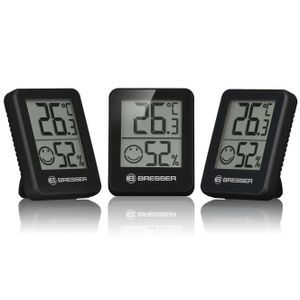 BRESSER ClimaTemp Hygro Indicator Set van 3 Thermo-/Hygrometers (zwart)