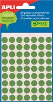 Apli ronde etiketten in etui diameter 10 mm, groen, 315 stuks, 63 per blad (2054) - thumbnail