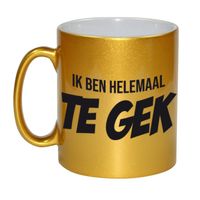 Ik ben helemaal te gek mok / beker gouden cadeau collega 330 ml - thumbnail