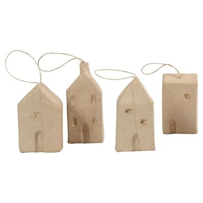Creativ Company Huisjes van papiermache, 4st.
