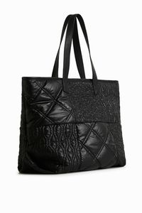 Gerecyclede shopper met texturen - BLACK - U