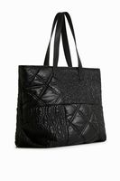 Gerecyclede shopper met texturen - BLACK - U