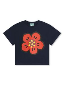 Kenzo Kids t-shirt en coton à logo imprimé - Bleu