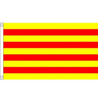 Vlag van Catalonie - Spaans - 90 x 150 cm - polyester - met ophangringen