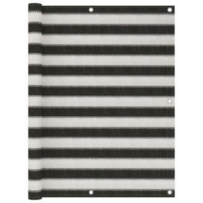 VidaXL Balkonscherm 120x300 cm hdpe antracietkleurig en wit