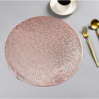 2 PC'S mode ronde holle placemats PVC tabel matten koffie kopje pad (Rose goud)