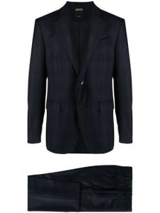 Zegna single-breasted checked wool suit - Bleu